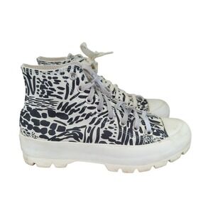 Converse CTAS Lugged Zebra Print Platform High Top Sneakers Women's 9 Animal‎